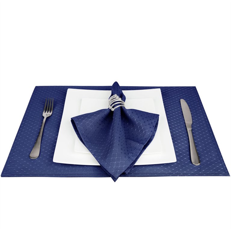 Arkwright Cloth Napkins, Large 20x20, 300 Bulk Case, Solid Polyester Dinner  Napkins with Hemmed Edges, Navy Blue 