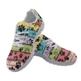 thumbnail image 2 of COEQINE Paw Colorful Wood Grain Tennis Shoes for Women Girls, Cat Dog Puppy Footprint Sneakers Lightweight Athletic Work Shoes Breathable Footwear for Jogging Climbing Hiking, 2 of 7