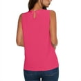 thumbnail image 4 of TKLPEHG Tank Top for Women Crewneck Camisole Pleated Tunic Top Lightweight Fashion Sleeveless T Shirts Comfy Classic Solid Color Loose Casual Blouses (Hot Pink,XXL), 4 of 7