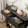 thumbnail image 5 of Homfa 47.2" W Farmhouse Console Table with 2 Drawer, Hall Tables with Open Storage Shelf, Sofa Table for Living Room Foyer Hallway Dining, Dark Brown, 5 of 9