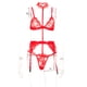 thumbnail image 2 of Cuerpo de encaje sexy para mujer Ropa interior Sujetador en perspectiva Panty Liguero, XL, Rojo Inevent XX000193-13, 2 of 7