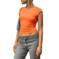 thumbnail image 1 of Sunloudy, blusas cortas para mujer, suéter de moda de Color sólido de manga corta para mujer, camiseta reversible en la parte delantera y trasera, rojo/azul Sunloudy  moda, 1 of 10