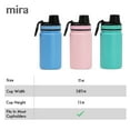 thumbnail image 3 of MIRA 12oz Insulated Kids Water Bottle with Spout Lid & Handle, Stainless Steel, White, 3 of 7
