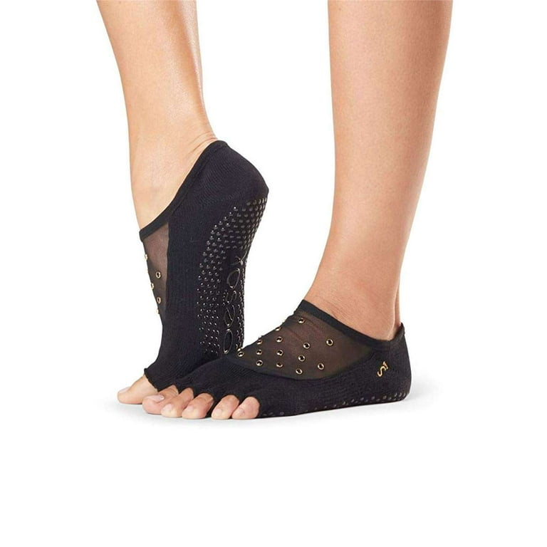 Toesox Women's Luna Half Toe Grip Yoga Five-Toe Design Socks 