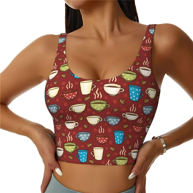 Lsque Soutien-Gorge de Sport Imprimé pour Femmes, Compression, Évacuation de l'Humidité, Soutien-Gorge de Sport à Fort Impact pour Femmes, Soutien-Gorge de Sport-Moyen