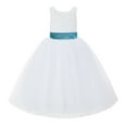 thumbnail image 2 of Ekidsbridal White Lace Back Tutu Tulle Flower Girl Dress Christening Gown 212noFT 8, 2 of 3