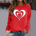 thumbnail image 1 of Fartey 2025 Chandail en Molleton pour Femmes Saint-Valentin Décontracté Manches Longues Col Rond Chandail Mignon Graphique Mode Vacances Chandails en Molleton Rouge, 1 of 4