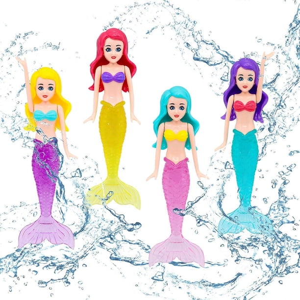 Pool Diving Toy Set 4 Diving Mermaids Diving Torpedoes Swimming Underwater Pool Training Toys Diving Games Children's Gifts