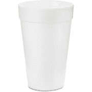 EcoQuality 16oz White Disposable Insulated Foam Drinking Cup - For Drinks, Coffee, Tea, Juice, Soda, Espresso, Latte, Water, and Cooler (100)
