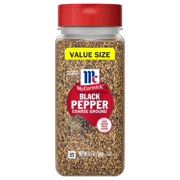 McCormick Kosher Pepper Black Coarse Ground, 6.5 oz Bottle