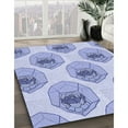 thumbnail image 3 of Ahgly Company Machine Washable Indoor Square Transitional Medium Slate Blue Area Rugs, 3' Square, 3 of 7