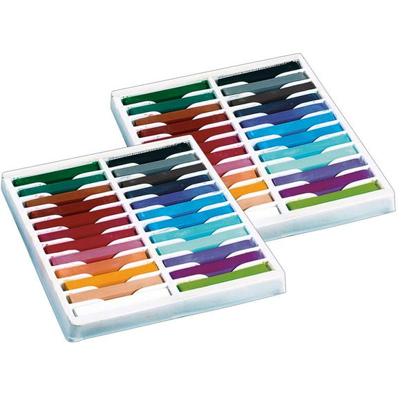 Creativity Street Square Artist Pastels 24 Assorted Colors 24 Pieces Per Pack 2 Packs (CK-9724-2)