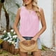 thumbnail image 5 of Camiseta sin mangas de color liso con cuello redondo y pliegues de encaje para mujer - Detalles femeninos, lavable a máquina, tallas S-XXL, contorno de pecho 93-119 cm, 5 of 8