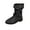 Black, variant on Women's Mid Calf Boot,Round Toe Low Heel Comfort Slouchy Bootie with Buckle Strap Gray 9(42)
