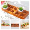 thumbnail image 4 of Caja de almacenamiento multifuncional de 12 rejillas para escritorio, bandeja para macetas, plato de madera, mini compartimento para baratijas, 4 of 6