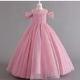 thumbnail image 4 of Vividxx Girls Dress Off Shoulder Dress For Girls Party Gown Elegant Ruffled Formal Evening Gown For Pageant Recital Performance 9-10 Years, 4 of 6