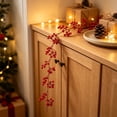 thumbnail image 6 of Artificial Christmas Berry Rattan Decorative Wrapping 1 Meter - Plastic Indoor Holiday Decor with Berry Clusters for Mantels, Windows and Doorways Red, 6 of 6