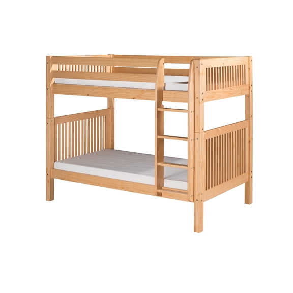 Camaflexi Twin over Twin Bunk Bed - Mission Headboard - Natural Finish