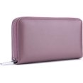 thumbnail image 1 of Cartera para Mujer con Bloqueo Cartera Larga de Cuero Genuino Titular de la Tarjeta de crédito Bolso de Embrague de Gran Capacidad Organizadores de Dinero con 36 * Ranuras para Tarjetas Púrpura 20 *, 1 of 5