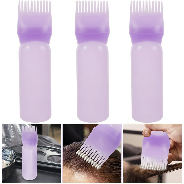 3pcs Root Comb Applicator Bottle Hair Oil Applicator Bottle Hair Dye Comb Bottle, Size: 17x14x5CM