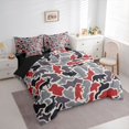 thumbnail image 2 of Manfei Vintage Camo 7-Piece King Bedding,Kawaii Deer King Bed in a Bag,Red Black,Black Reversible, 2 of 7