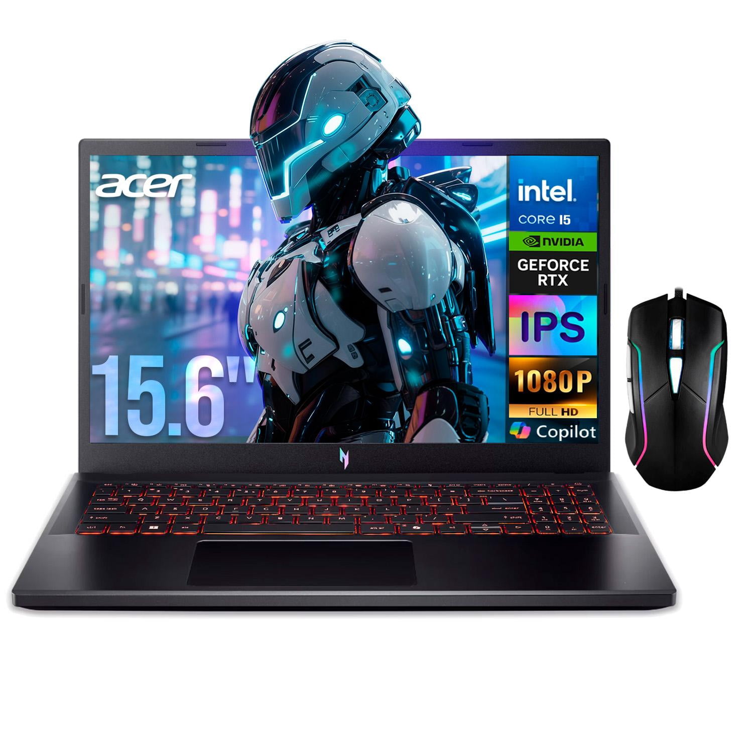 Laptop Gamer ACER Nitro V 15 GeForce RTX 5050 8GB Core i5 13420H 32GB 1TB SSD 15.6" IPS FHD 165Hz Teclado Ingles W11H Mouse DXT
