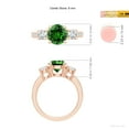 thumbnail image 6 of ANGARA Lab Grown 1.75 Ct Classic Three Stone Emerald and Lab Diamond Ring for Women in 14K Rose Gold (Size-8mm) | May Birthstone, Anniversary, Jewelry Gift for Women | Lab-Grown Emerald Ring, 6 of 9