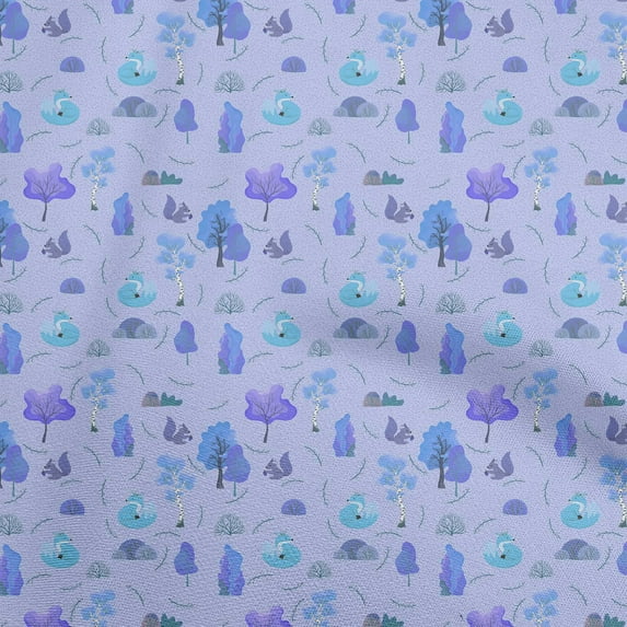 oneOone Silk Tabby Light Blue Fabric Autumn Sewing Material Print Fabric By The Yard 42 Inch Wide