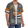 thumbnail image 4 of Naloa I Like Big Digger Men's Loose Fit Cuban Collar Short-Sleeve Shirt with Button-down and Chest Pocket for Everyday Wear Outings - 4X-Large, 4 of 7