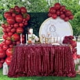 thumbnail image 3 of Mantel B-COOL rectangular con lentejuelas 229 x 396 cm, color burdeos, 3 of 7