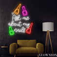 thumbnail image 4 of Glowneon Ask Me ABout My Nails Neon Sign, Nail Salon Wall Led Light, 4 of 5