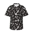 thumbnail image 2 of Yiaed Anchor Print Hawaiian Shirt for Men Short Sleeve Button Down Shirts Beach Shirts for Men-Medium, 2 of 5