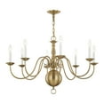 thumbnail image 3 of Livex Lighting Williamsburgh Chandelier in Antique Brass, 3 of 8