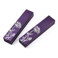 thumbnail image 1 of Cardboard Jewelry Set Boxes Flower of Life Printed Outside and Black Sponge Inside Rectangle Purple 22.4x4.9x3.4cm, 1 of 5