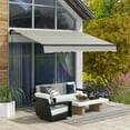 thumbnail image 2 of Outsunny 10' x 8' Patio Retractable Awning Sunshade Shelter, Light Grey, 2 of 10