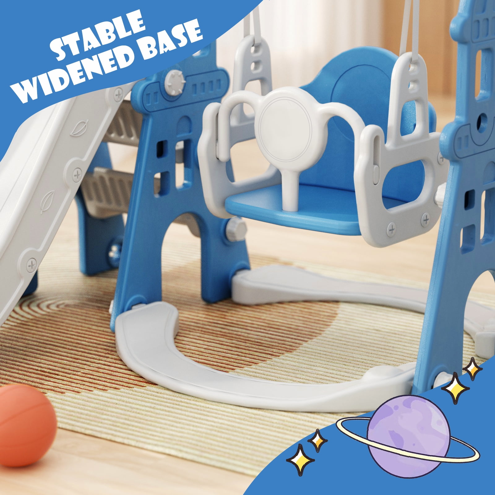 XJD 5 in 1 Kids Slide for Toddlers Age 1-3 Slide and Swing Set for Children Baby Indoor Outdoor, Playsets Playground Sets for Backyards Plastic