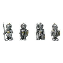 Set of 4 Medieval Suit of Armor Knights With Axe Sword Shields Mini Figurines