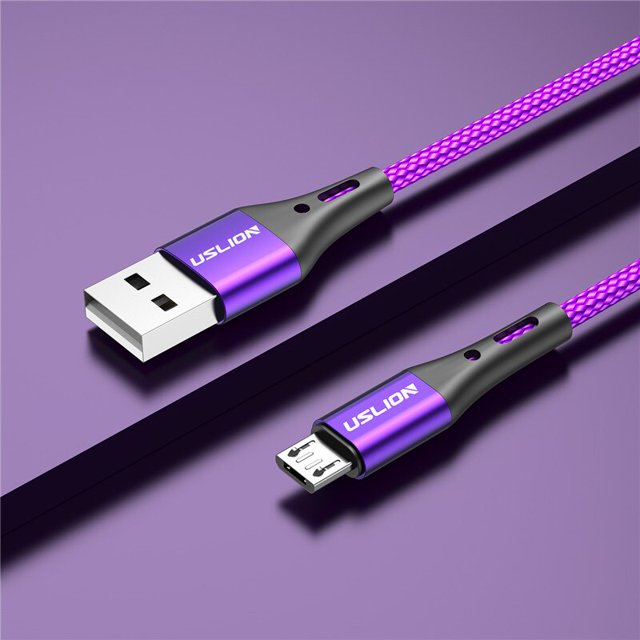 Cable Micro USB USLION 3A, Cable de datos USB de carga rápida para Samsung S6 Xiaomi Redmi Note 4, Cable Microusb Android para teléfono móvil Deng Xun unisex