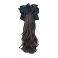 thumbnail image 1 of Extension de Cheveux Queue de Cheval Ondulée et Bouclée à Joli Nœud, Pince à Griffes en Fibre Synthétique Résistante à la Chaleur de 22 Pouces pour Femmes, Style Réaliste à Mi-Hauteur, 1 of 8
