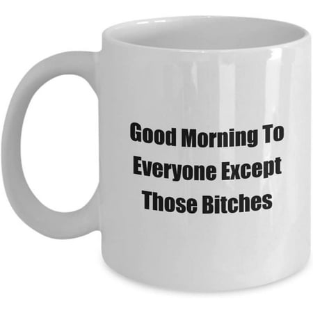 

Personal Coffee Mug for Mom Dad Coworker Good Morning To Everyone Except Those Bitches 11oz Classic Coffee Tea Cup