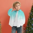 thumbnail image 3 of XinLfly Boys'Long Sleeve Christmas Snow Printed Button-Down Dress Shirts Toddler Lapel Collared Shirt with Chest Pocket,Cyan,6-7T, 3 of 6