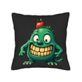 thumbnail image 4 of Set of 2 Throw Pillow Covers 18x18in - Cartoon Monster Design with Green Body - Perfect for Couch Bed Car Decor, 4 of 8