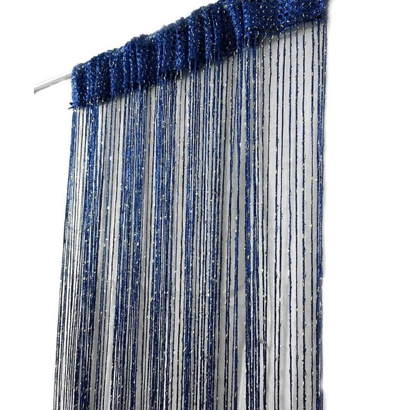 ave split Decorative Door String Curtain Wall Panel Fringe Window Room Divider Blind Divider Tassel Screen Home 100cm*200cm (Royal blue18)