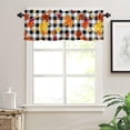 thumbnail image 3 of Curtain Valances for Windows, Thanksgiving Fall Maple Leaves on Buffalo Plaid Black White Rod Pocket Valance Window Treatments Short Curtains for Kitchen Bathroom Living Room 54 x 18 Inches, 1 Panel, 3 of 6