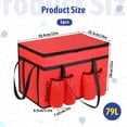 thumbnail image 3 of 3XL Insulated Food Delivery Bag with 4 Cup Holder - 23x15x14in Large Warm/Cooler Bag for Pizza, Beverages, Grocery & Takeout - Zippered Top, Leakproof Design for Catering & Food Transport, 3 of 8