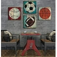 thumbnail image 5 of VELVET Art of Sports Football Decor for Boys Basketball Baseball Soccer Canvas Prints Wall Pictures Poster Kids Room Decor Ball Themed Nursery Painting Living Room Decorations 4Pcs 16x12inch Framed, 5 of 6