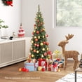 thumbnail image 3 of Patiojoy 5FT Artificial Christmas Tree Pre-lit Pencil Xmas Tree with 296 Branch Tips 150 Warm White LED Lights, 3 of 10