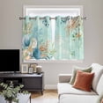 thumbnail image 4 of Teal Beach Coastal Kitchen Curtains Window Panels, Summer Nautical Coral Shell Botanical Insulated Window Treatment Curtain, Grommet Curtains for Bedroom/Living Room/Bathroom, 2 Piece 42"Wx45"L, 4 of 8