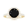 thumbnail image 5 of Rosec Jewels Black Spinel Classic Ring with Diamond Halo (3.75 CT, AAA Quality, August Birthstone), 10K Yellow Gold, US 10.00, 5 of 9