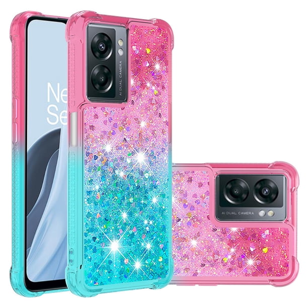 Funda para OnePlus Nord N300 Transparente con Brillos Carcasa Protectora Antigolpes con Glitter Brillante